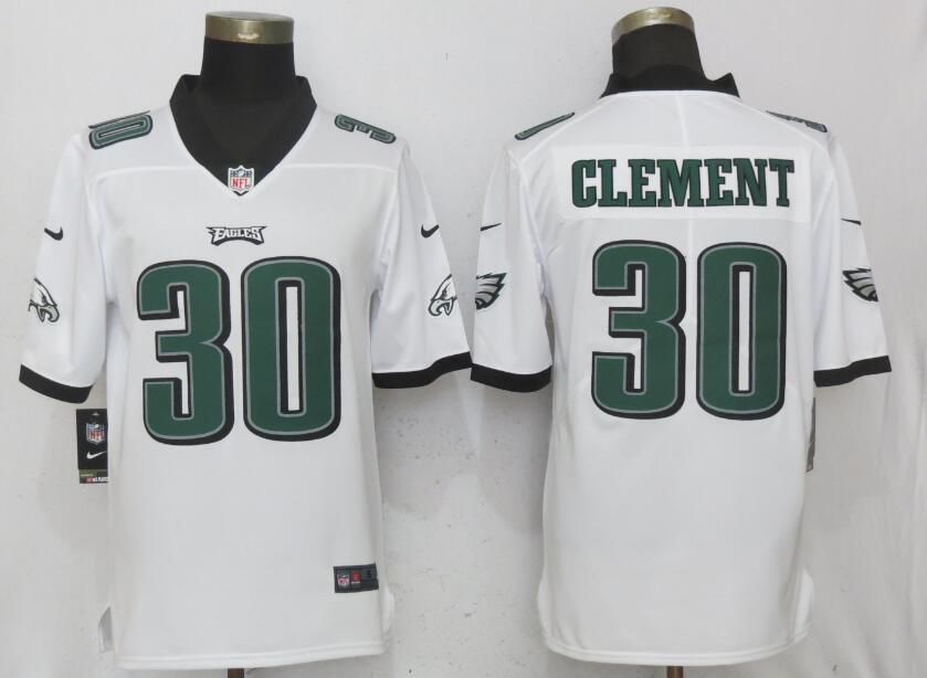 Men Philadelphia Eagles #30 Clement White Vapor Untouchable Limited Nike NFL Jerseys